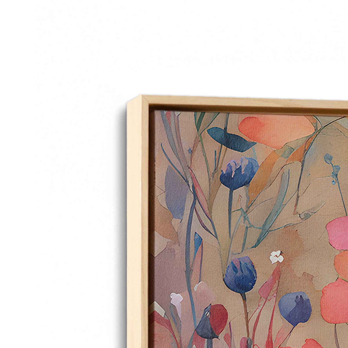 [Color:American Maple], Picture of art in a American Maple frame at an angle