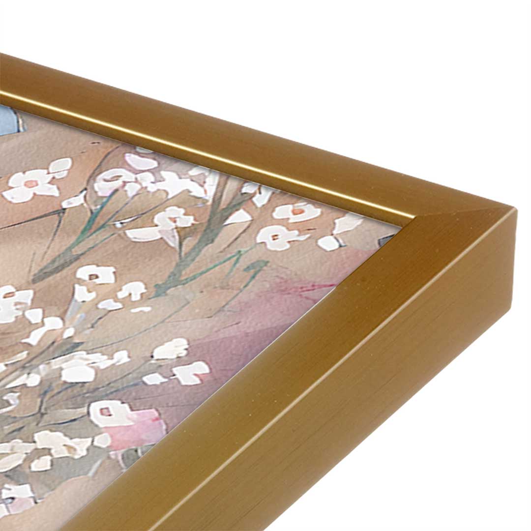 [Color:Polished Gold], Picture of art in a Polished Gold frame at an angle
