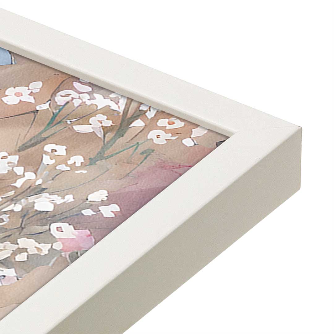 [Color:Opaque White], Picture of art in a Opaque White frame at an angle