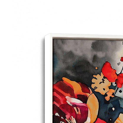 [Color:Opaque White], Picture of art in a White frame at an angle