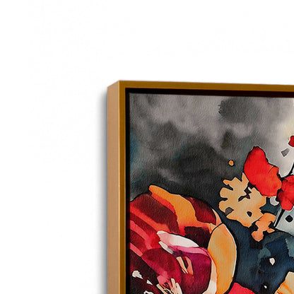 [Color:Polished Gold], Picture of art in a Polished Gold frame at an angle