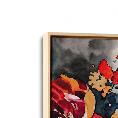 [Color:American Maple], Picture of art in a American Maple frame at an angle