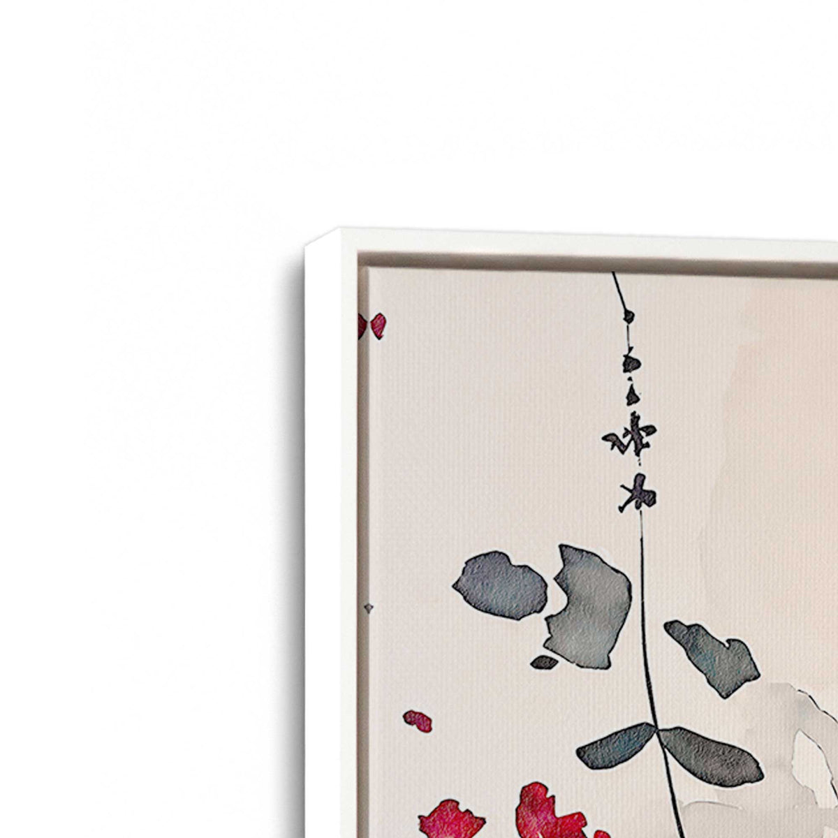 [Color:Opaque White], Picture of art in a White frame at an angle