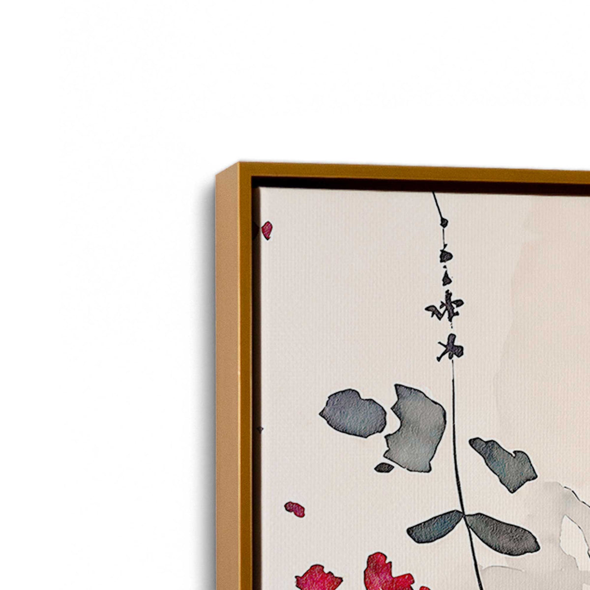 [Color:Polished Gold], Picture of art in a Polished Gold frame at an angle