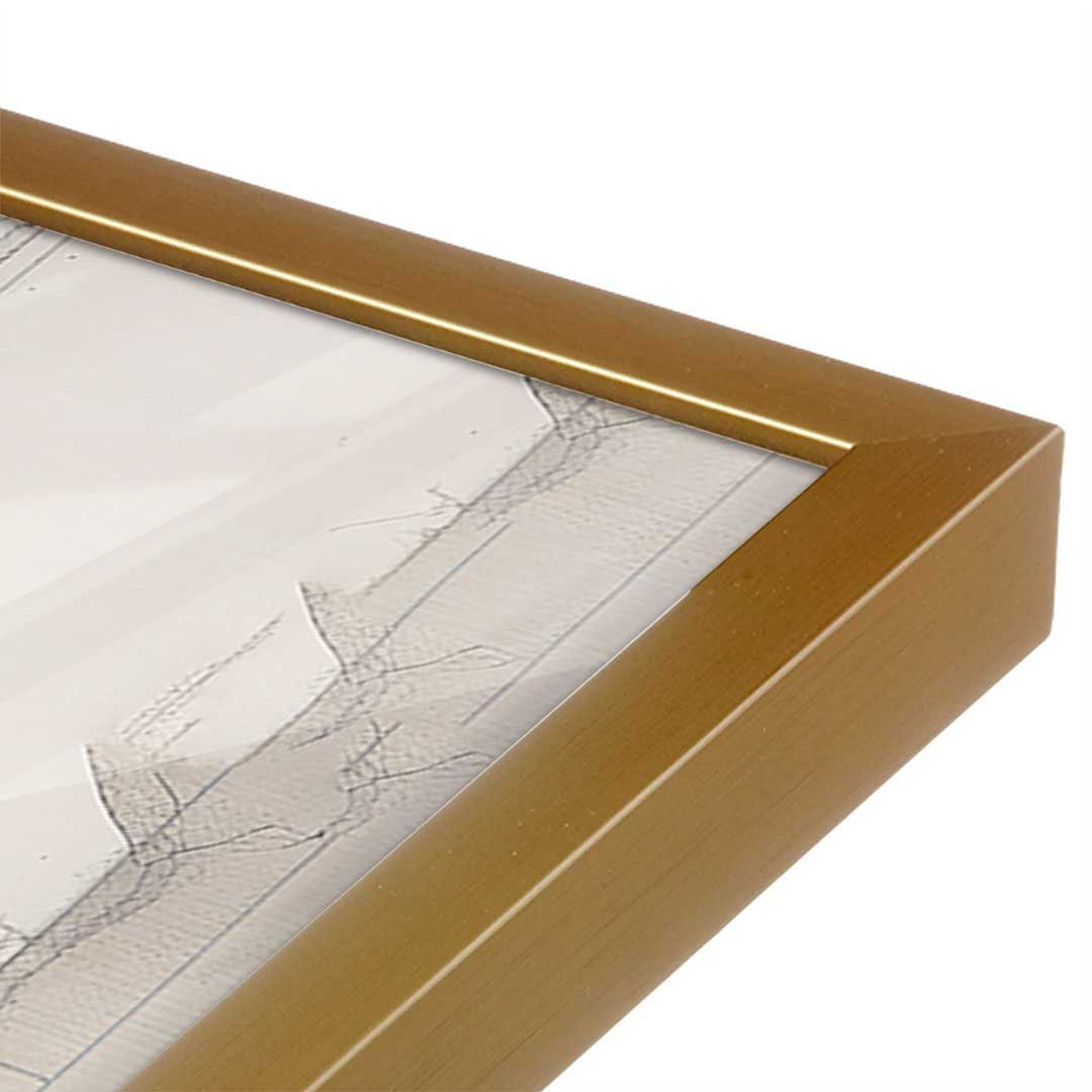 [Color:Polished Gold], Picture of art in a Polished Gold frame at an angle