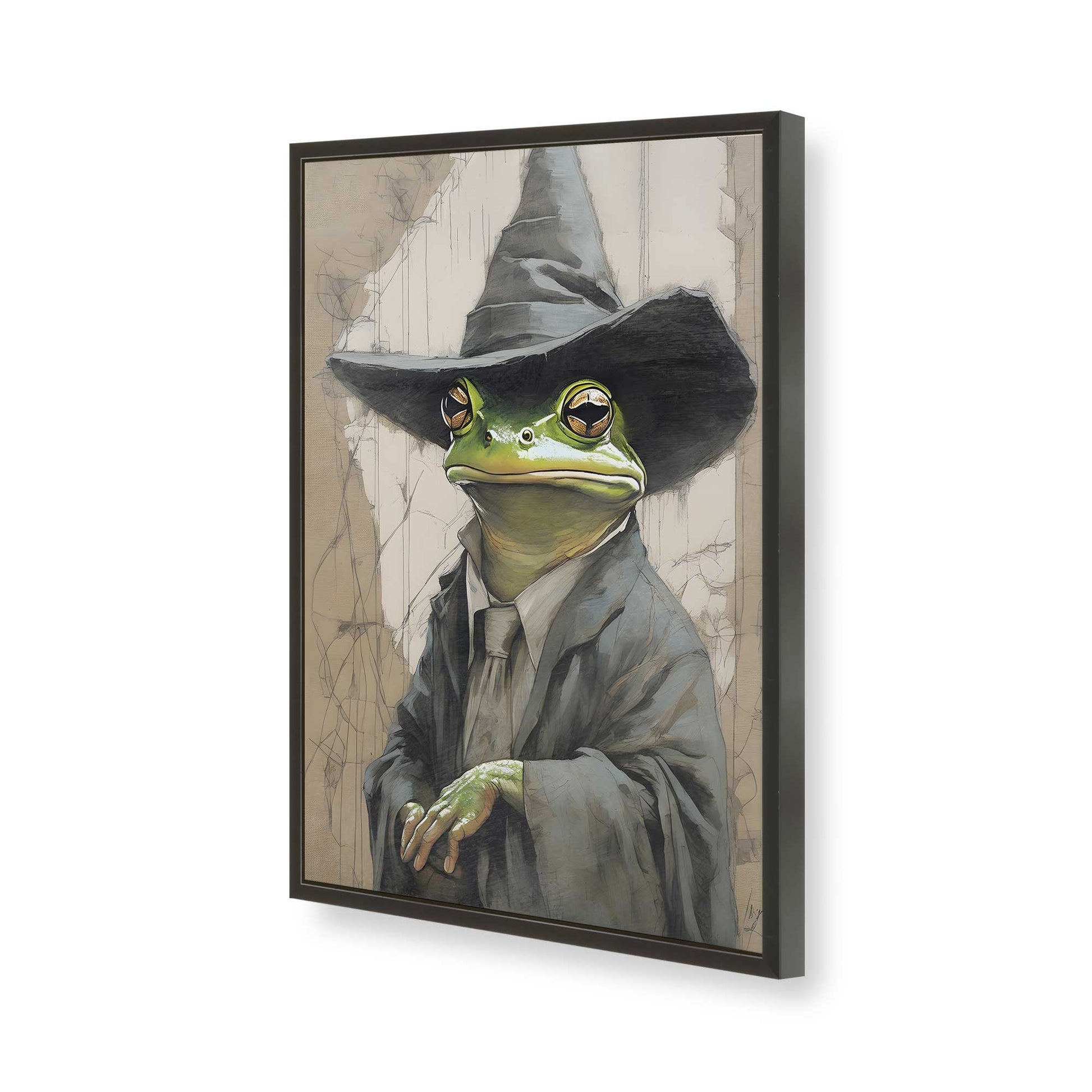 [Color:Satin Black], Picture of art in a Satin Black frame of the corner