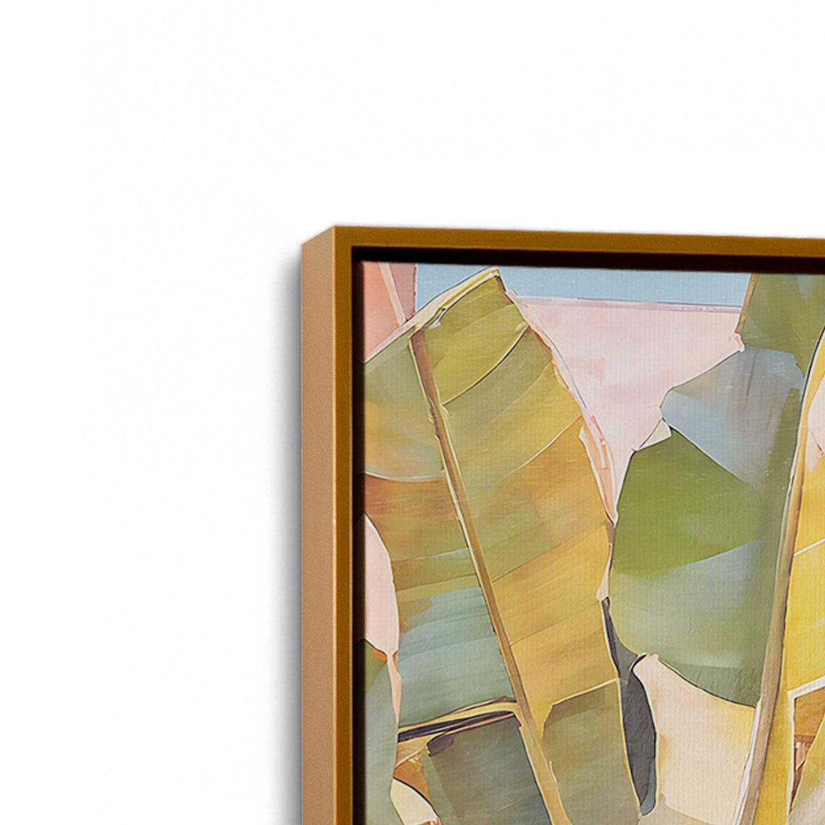 [Color:Polished Gold], Picture of art in a Polished Gold frame at an angle