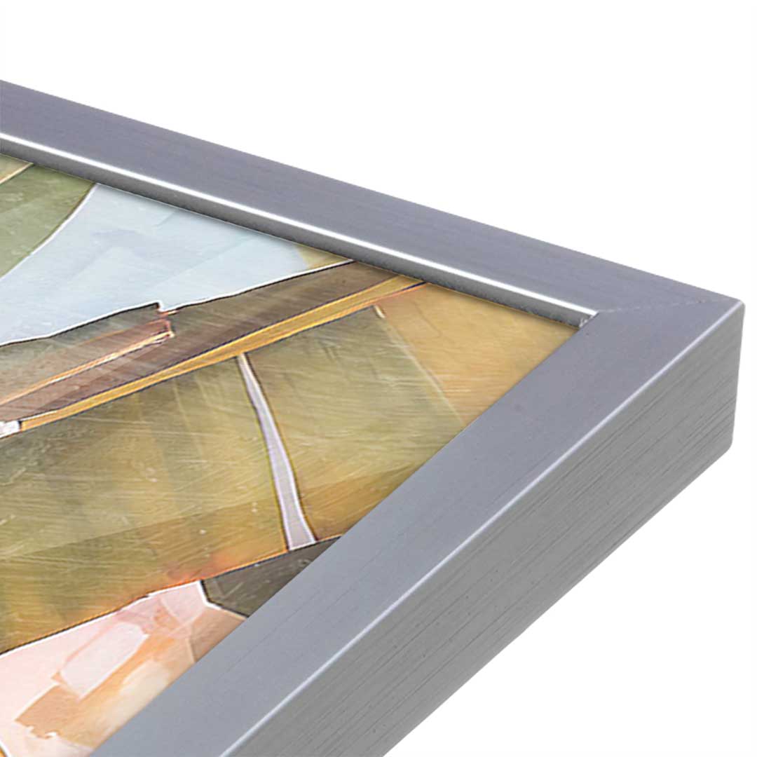 [Color:Polished Chrome], Picture of art in a Polished Chrome frame at an angle