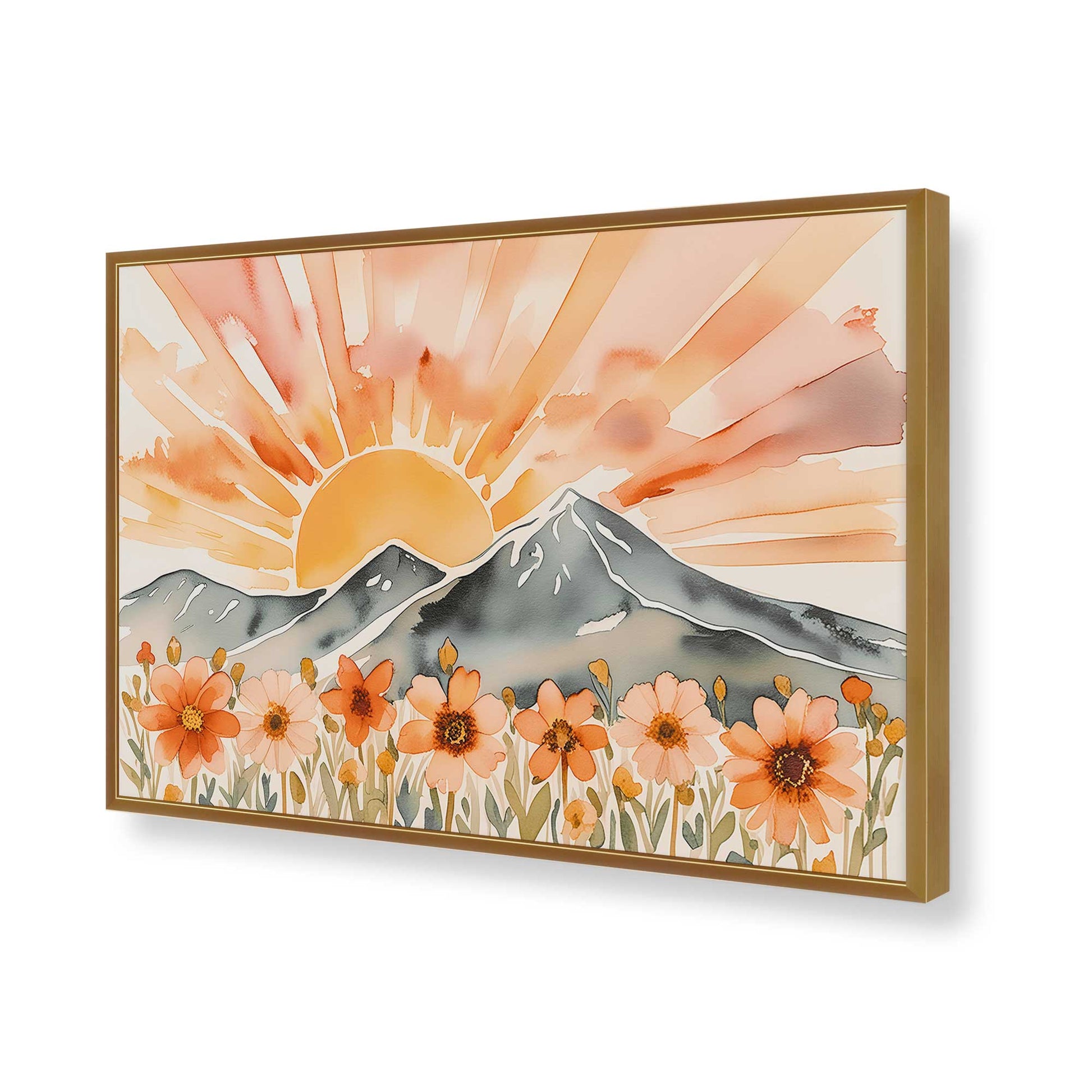[Color:Polished Gold], Picture of art in a Polished Gold frame of the corner
