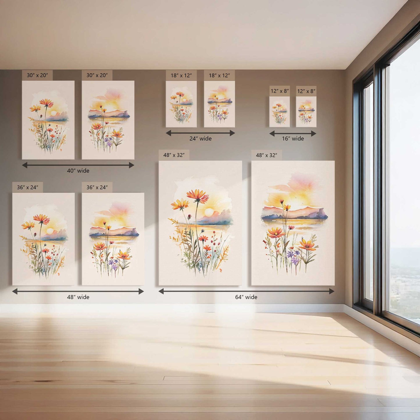 Sunshine Bloom Burst, Set of 2 Canvas Prints