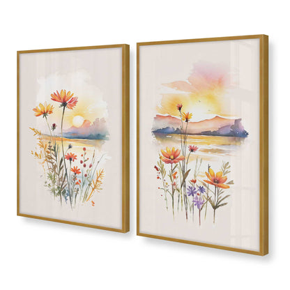 [Color:Polished Gold], Picture of art in a Polished Gold frame at an angle
