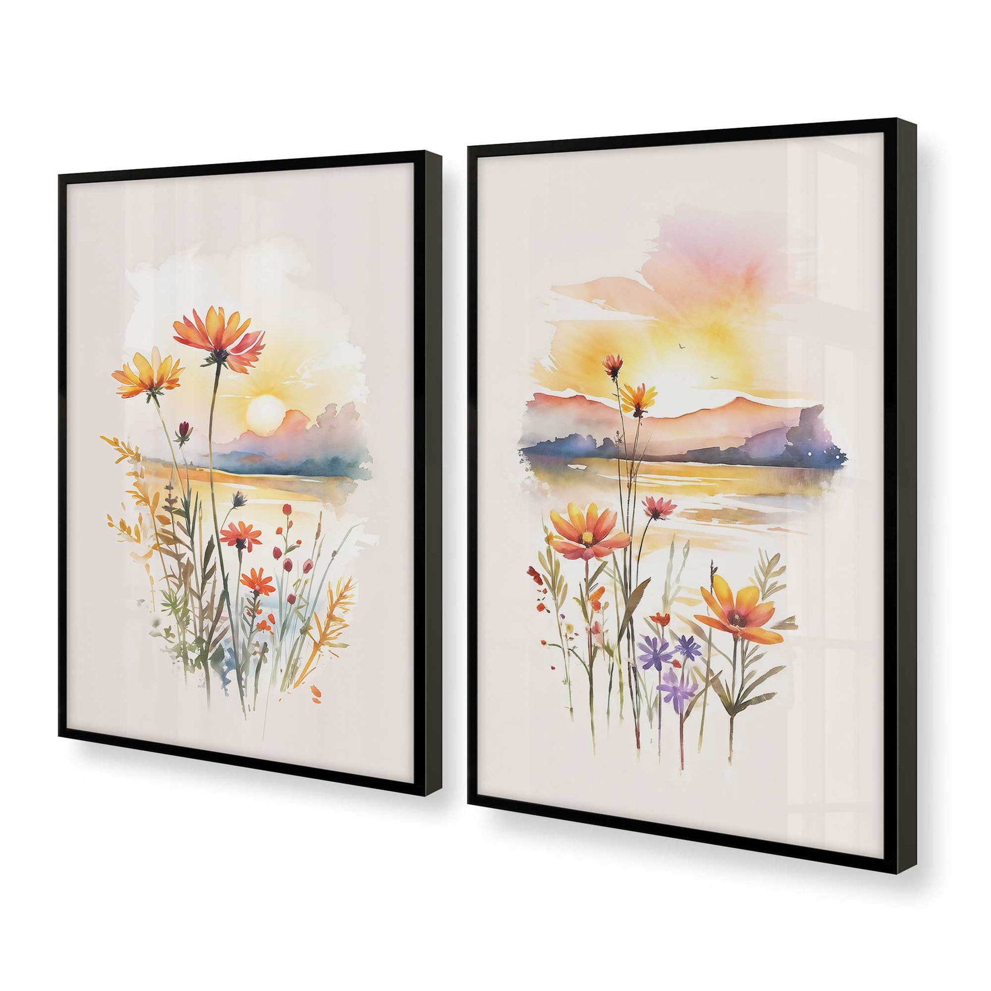 [Color:Satin Black], Picture of art in a Satin Black frame at an angle