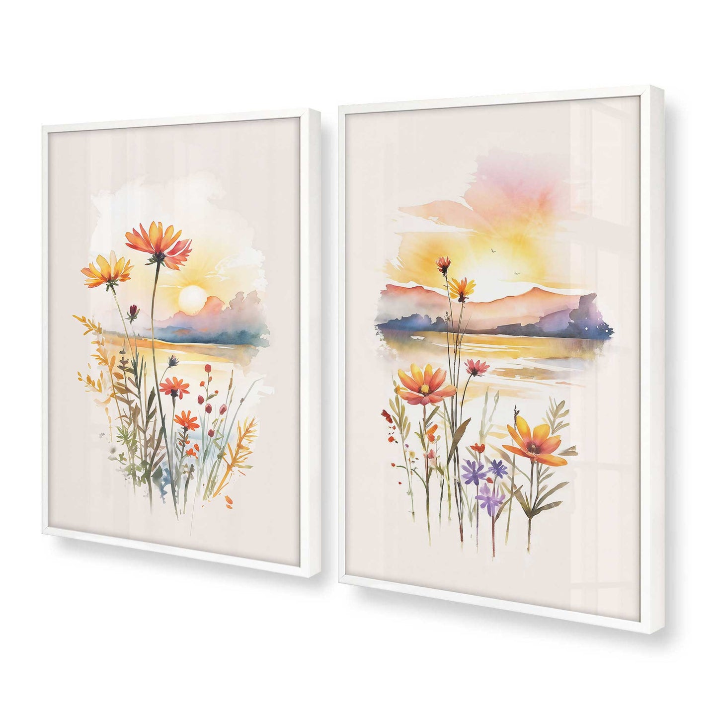 [Color:Opaque White], Picture of art in a Opaque White frame at an angle