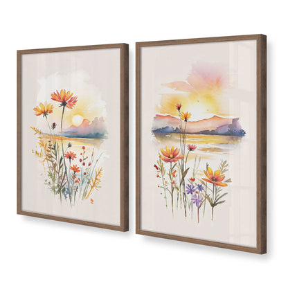 [Color:Walnut], Picture of art in a Walnut frame at an angle