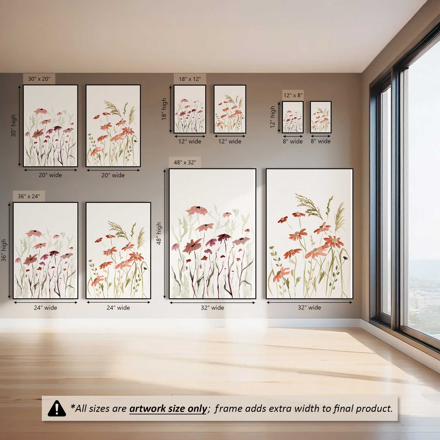 Wildflower Happy Dance, Set of 2 Canvas Prints