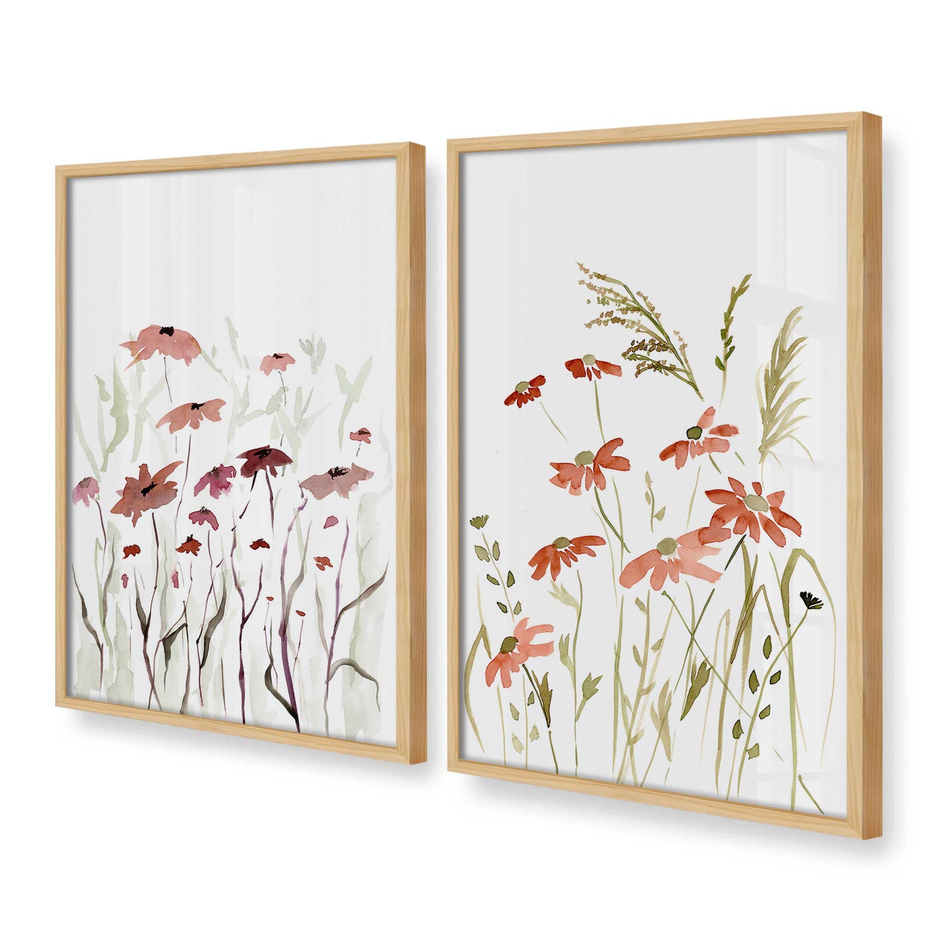 [Color:American Maple], Picture of art in a American Maple frame at an angle