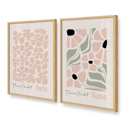 [Color:American Maple], Picture of art in a American Maple frame at an angle