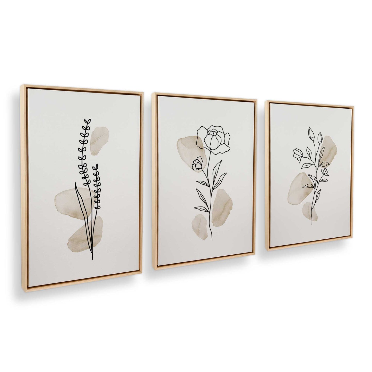 [Color:American Maple], Picture of art in a American Maple frame at an angle