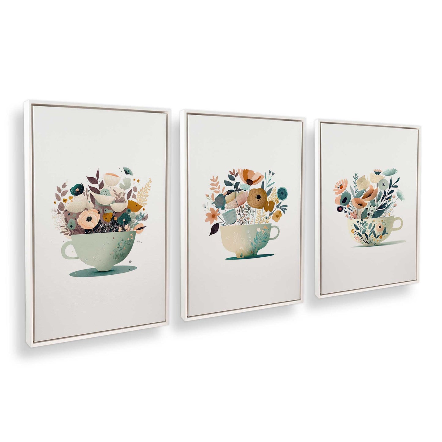 [Color:Opaque White], Picture of art in a White frame at an angle