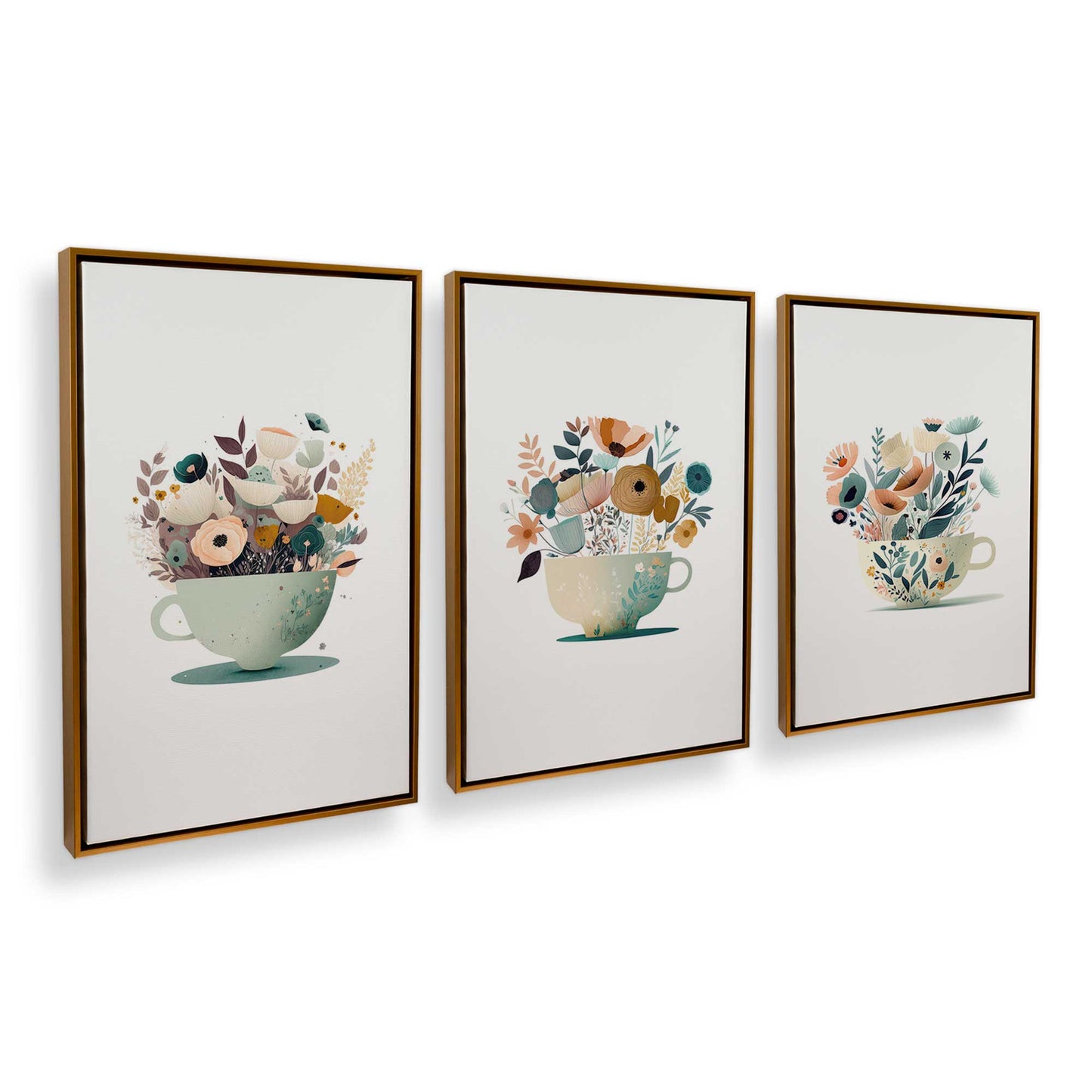 [Color:Polished Gold], Picture of art in a Polished Gold frame at an angle