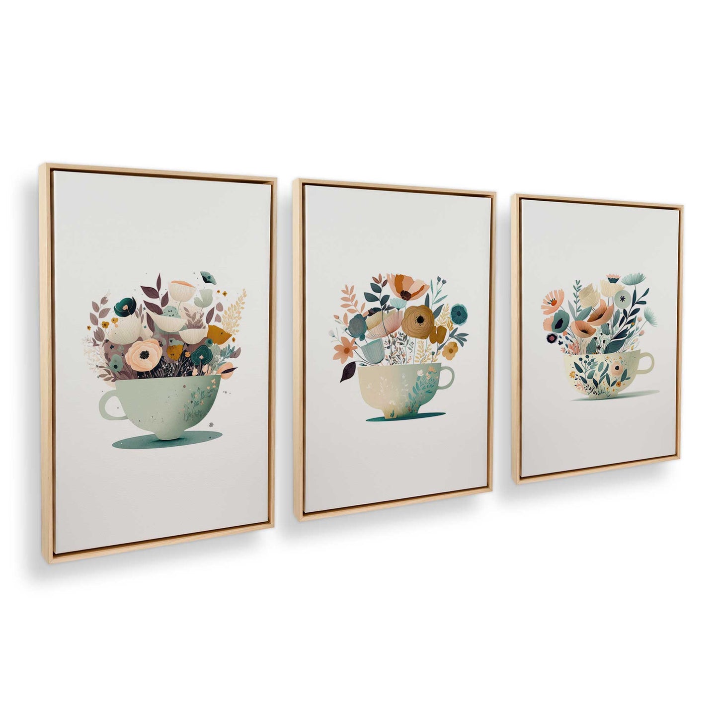 [Color:American Maple], Picture of art in a American Maple frame at an angle