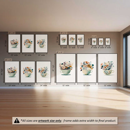 Happy Cups, Set of 3 Canvas Prints