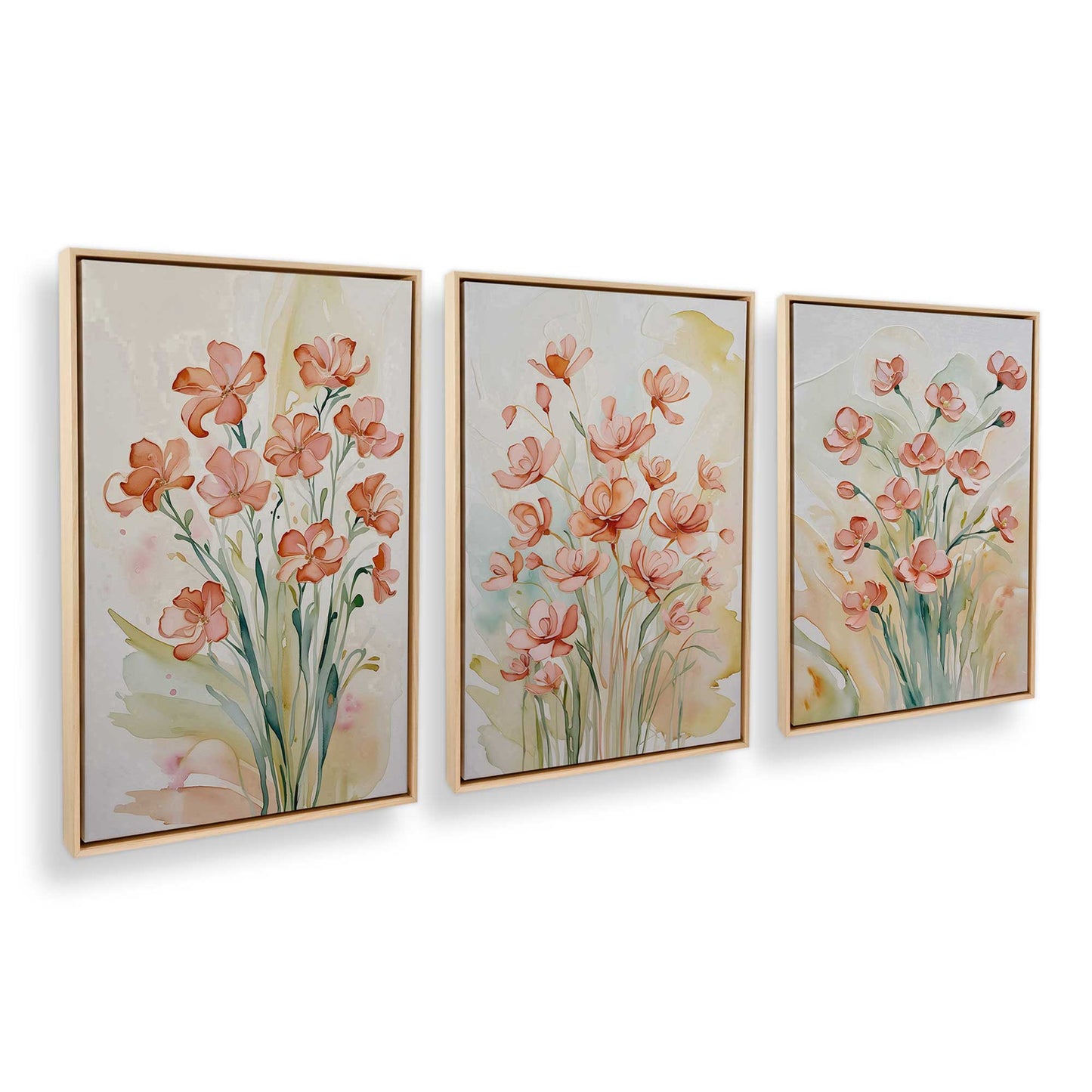 [Color:American Maple], Picture of art in a American Maple frame at an angle