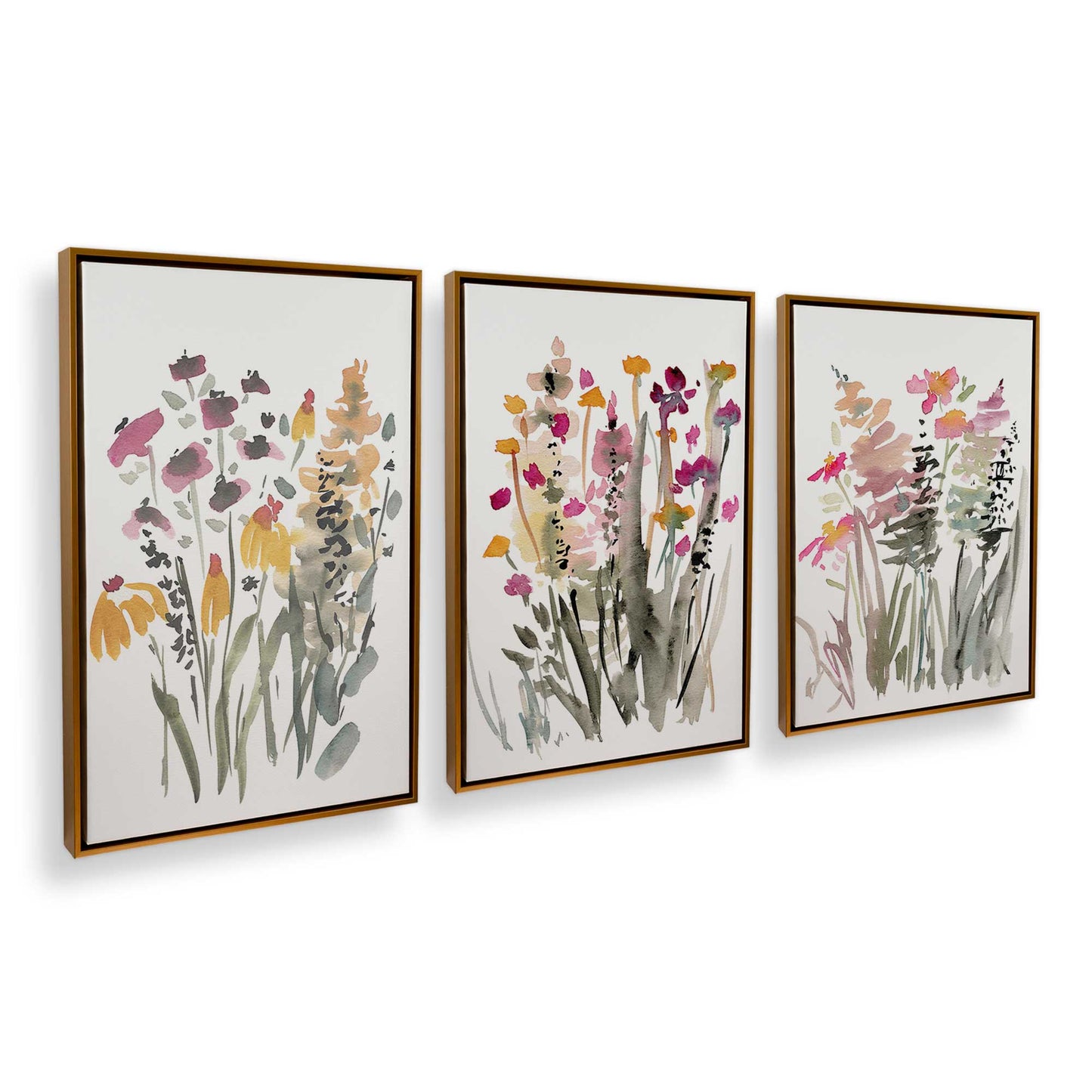 [Color:Polished Gold], Picture of art in a Polished Gold frame at an angle