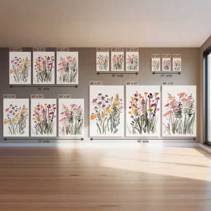 Pinky Meadow Pops, Set of 3 Canvas Prints