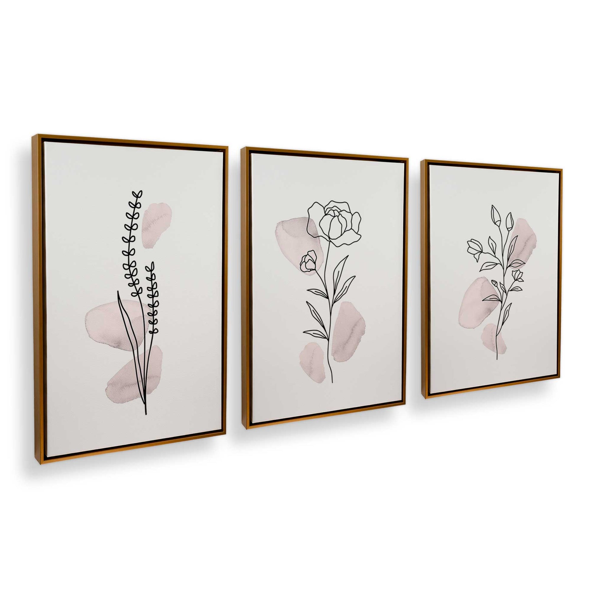 [Color:Polished Gold], Picture of art in a Polished Gold frame at an angle