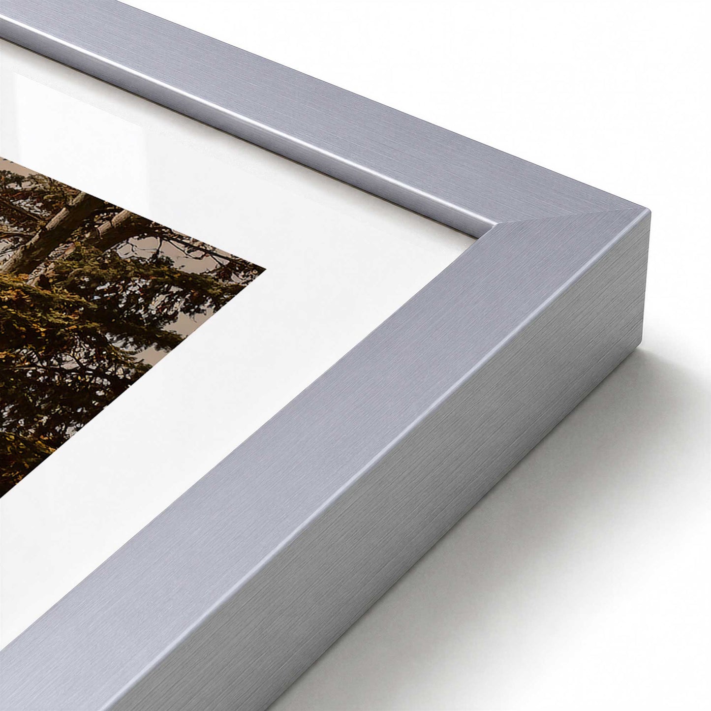 [Color:Polished Chrome], Picture of art in a Polished Chrome frame at an angle