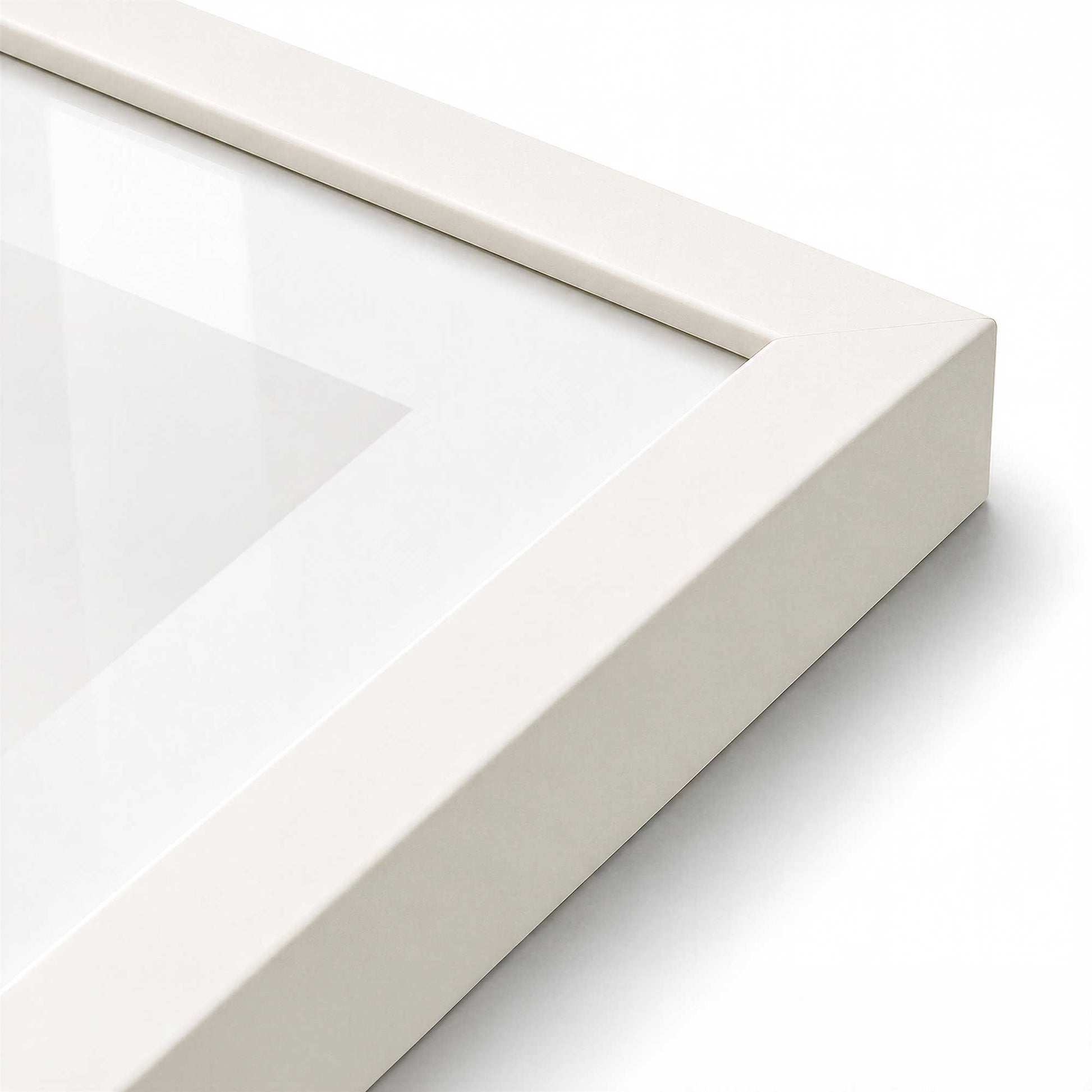 [Color:Opaque White], Picture of art in a Opaque White frame at an angle