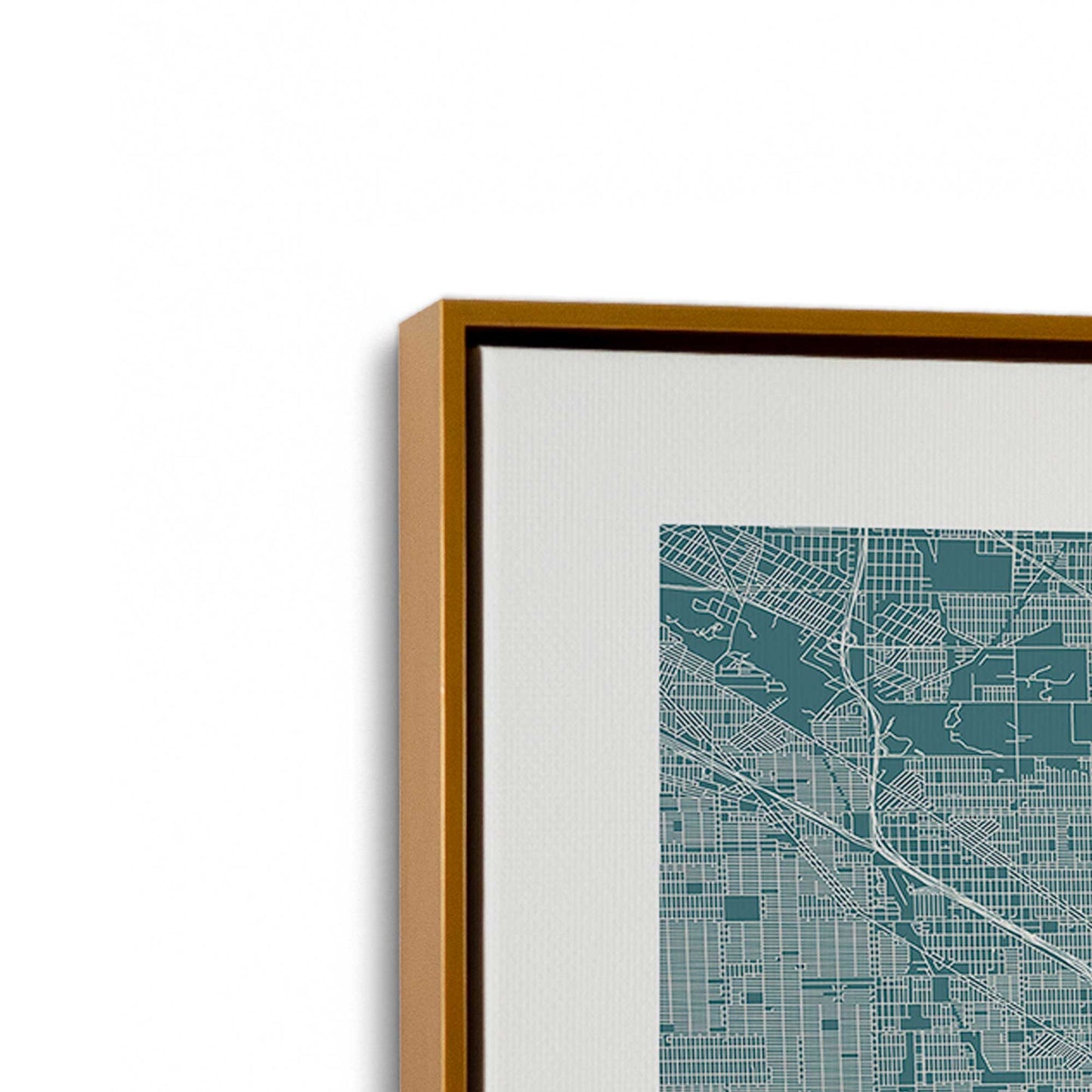 [Color:Polished Gold], Picture of art in a Polished Gold frame at an angle