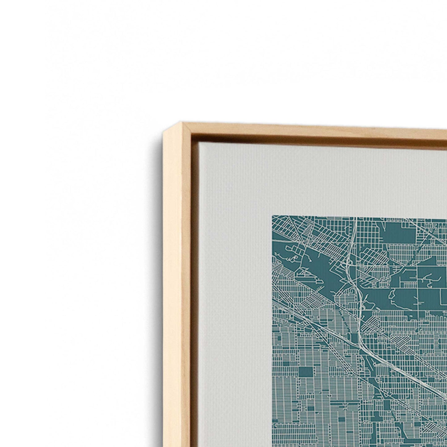 [Color:American Maple], Picture of art in a American Maple frame at an angle