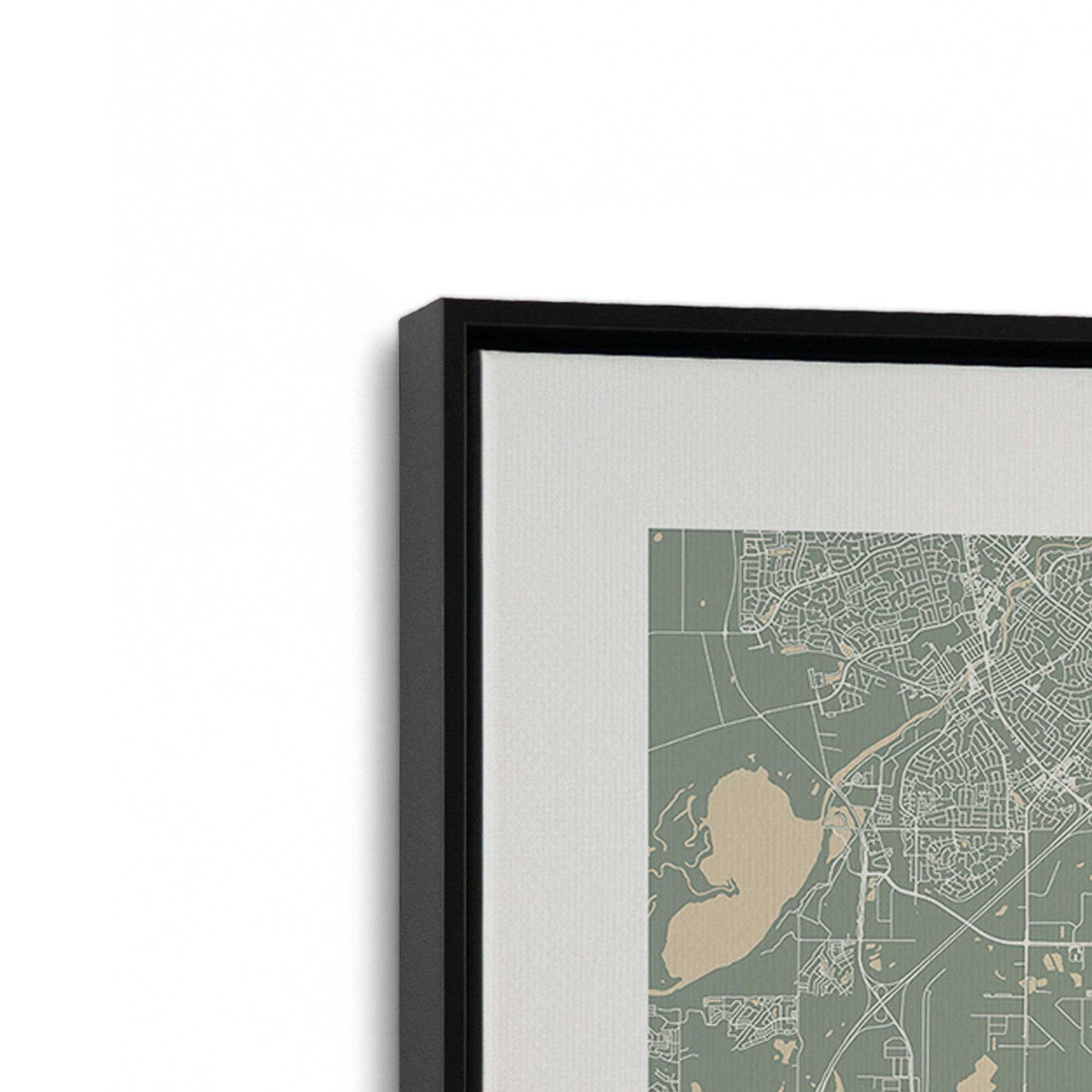 [Color:Satin Black], Picture of art in a Satin Black frame at an angle