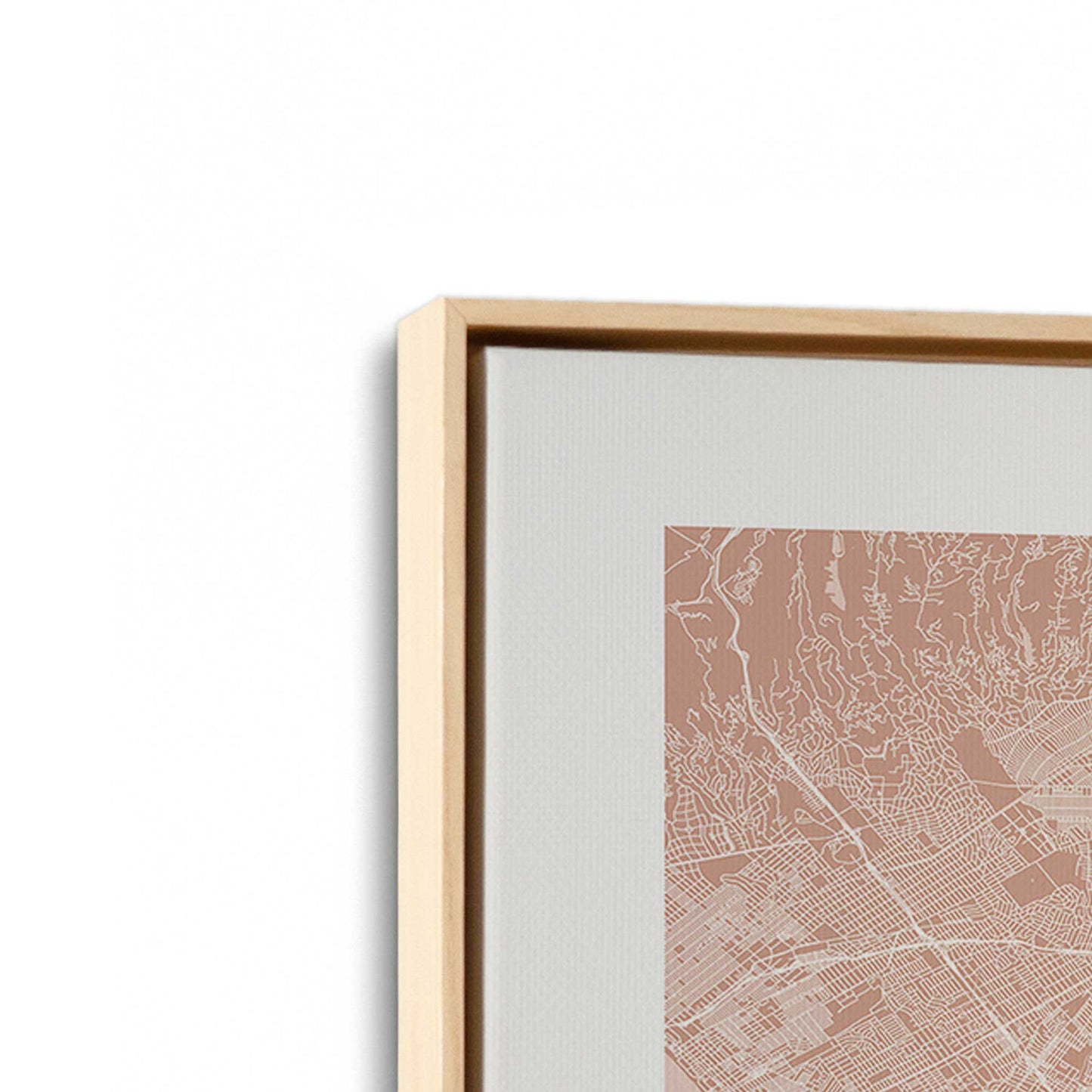 [Color:American Maple], Picture of art in a American Maple frame at an angle