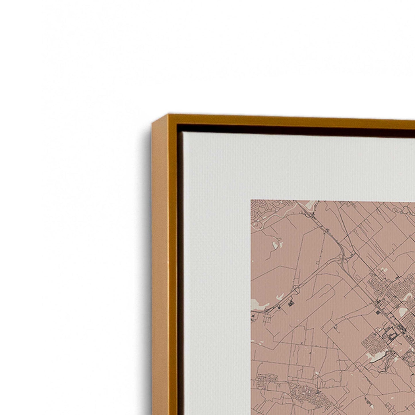 [Color:Polished Gold], Picture of art in a Polished Gold frame at an angle