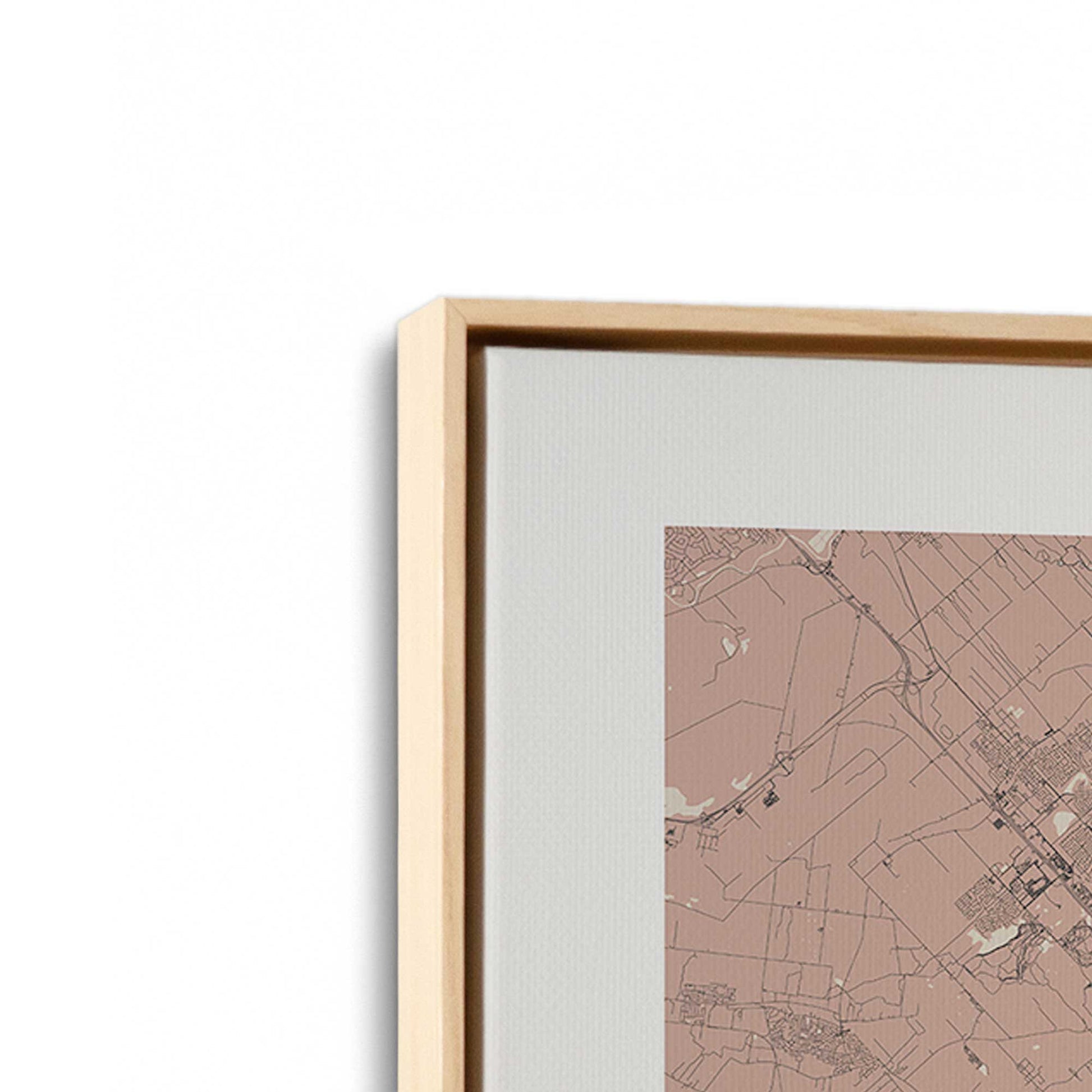 [Color:American Maple], Picture of art in a American Maple frame at an angle