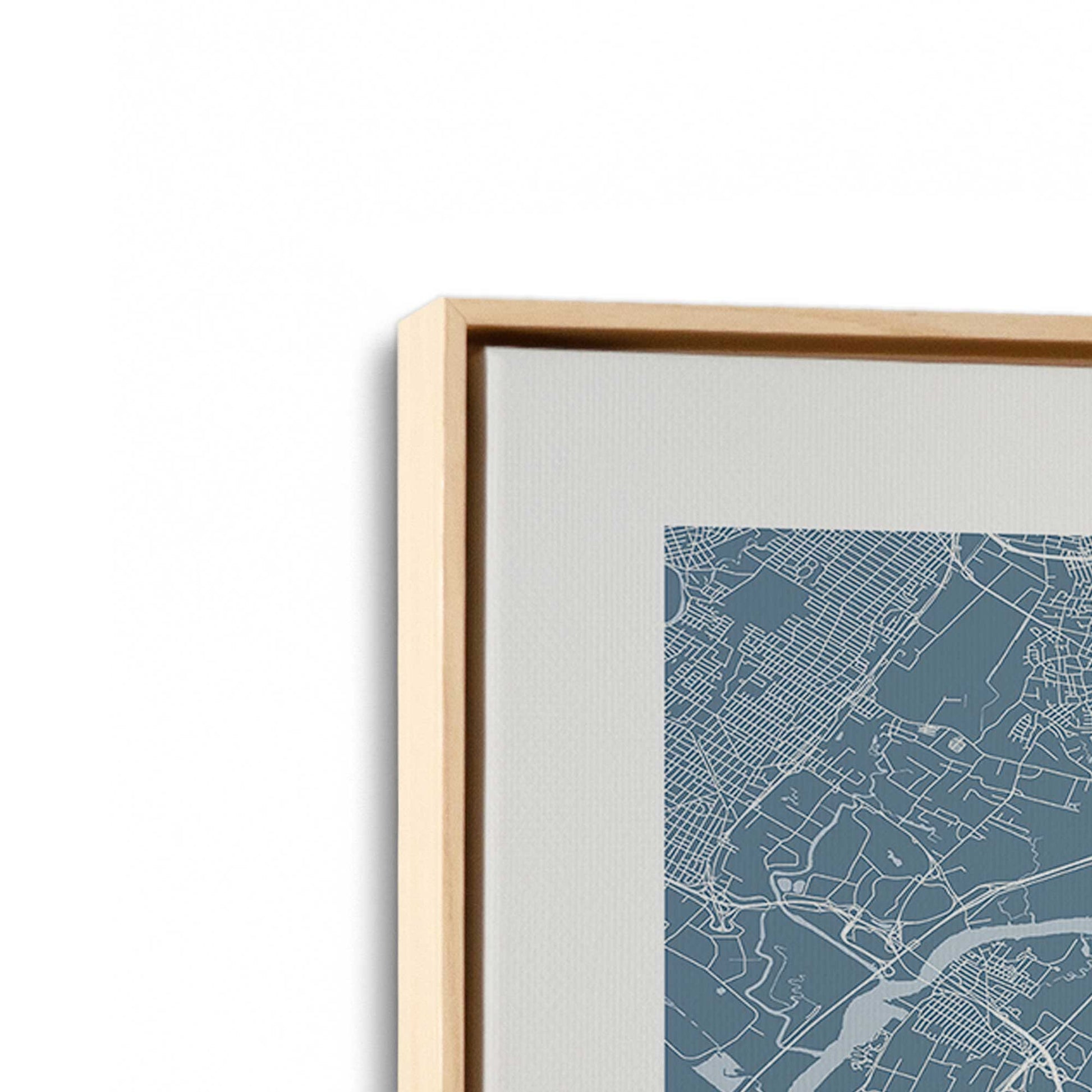 [Color:American Maple], Picture of art in a American Maple frame at an angle