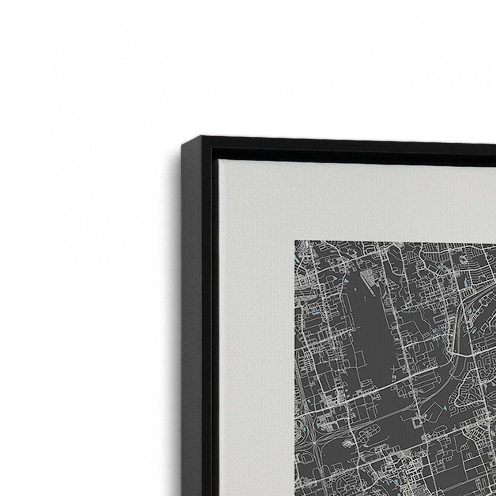 [Color:Satin Black], Picture of art in a Satin Black frame at an angle