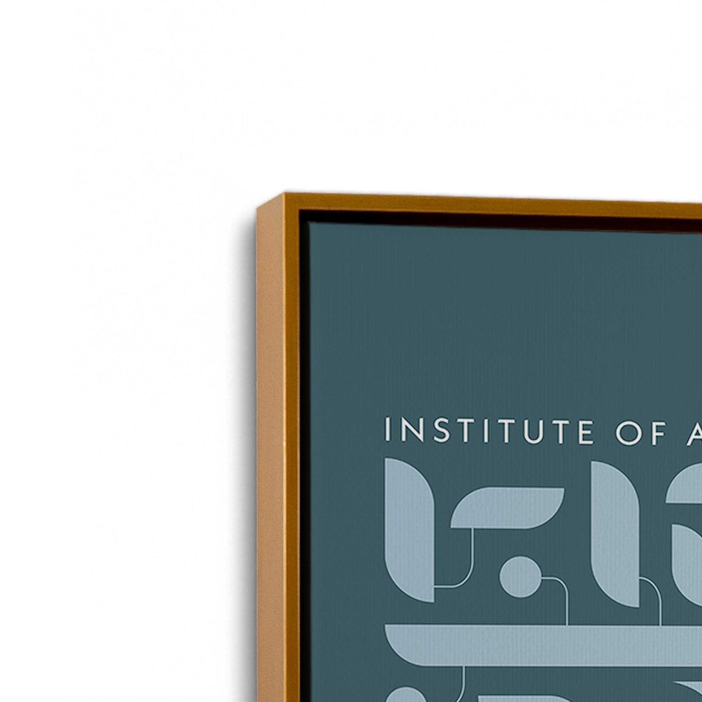 [Color:Polished Gold], Picture of art in a Polished Gold frame at an angle