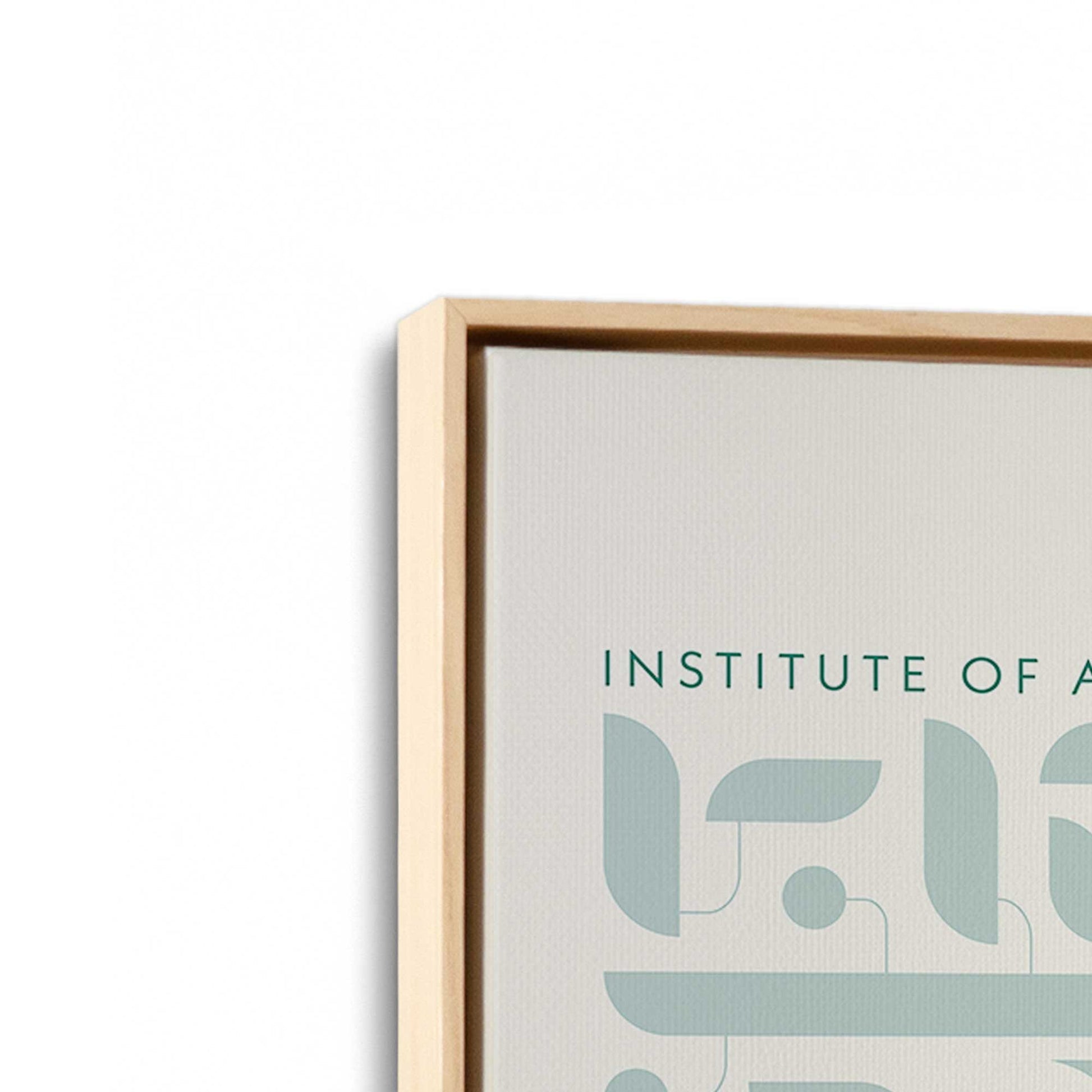 [Color:American Maple], Picture of art in a American Maple frame at an angle