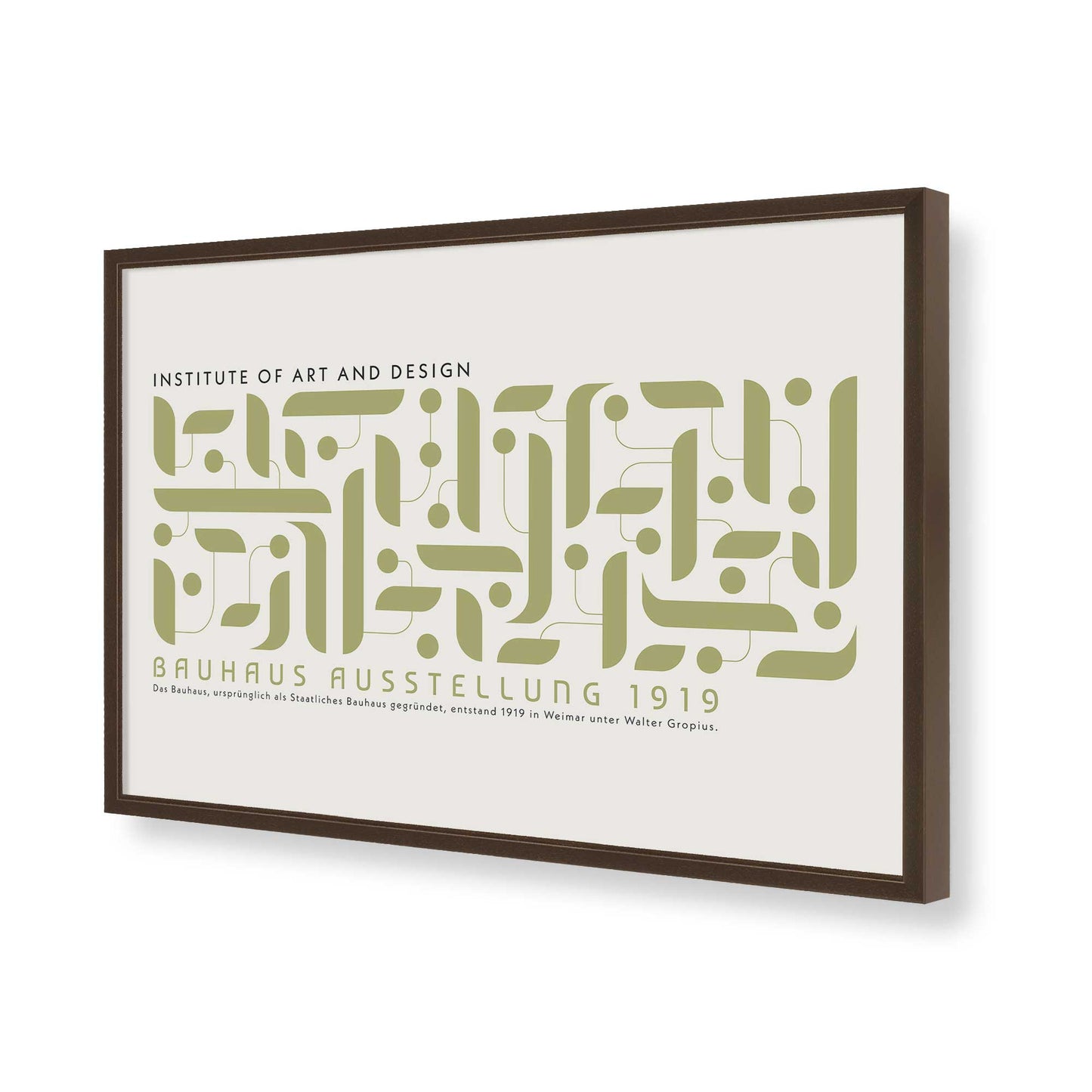 [Color:Brown], Picture of art in a Brown frame of the corner