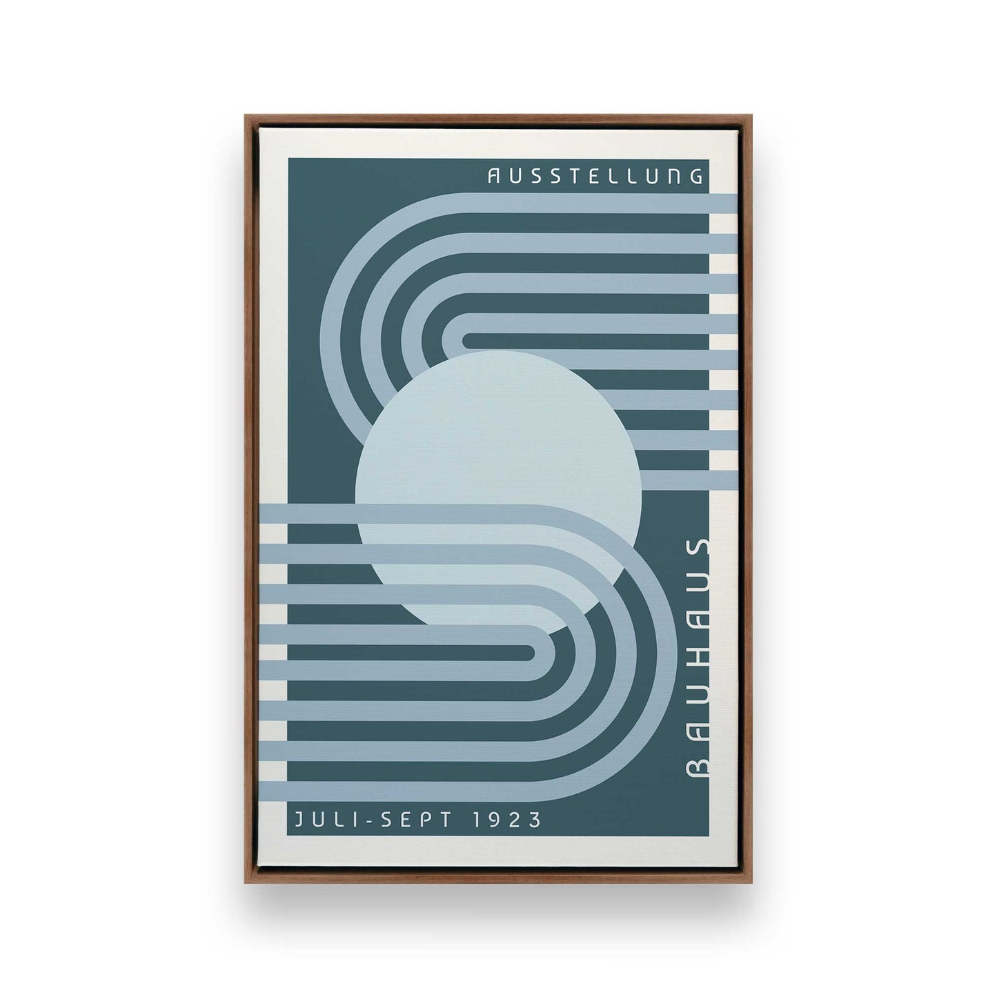 Blue Bauhaus Trio, Set of 3 Canvas Prints