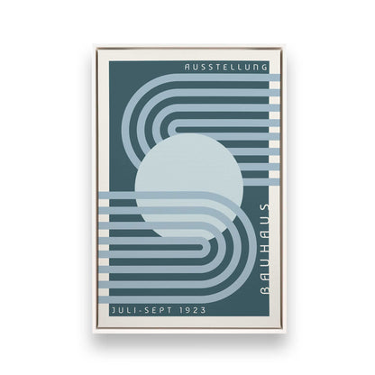 Blue Bauhaus Trio, Set of 3 Canvas Prints