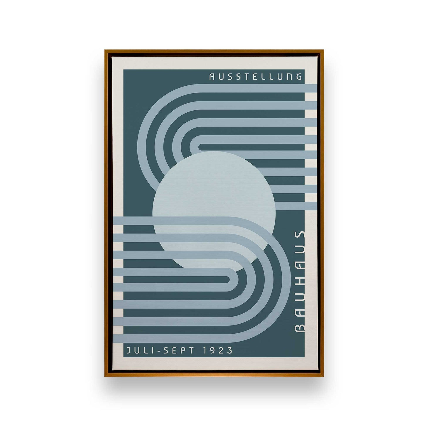 Blue Bauhaus Trio, Set of 3 Canvas Prints