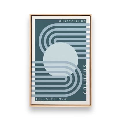 Blue Bauhaus Trio, Set of 3 Canvas Prints