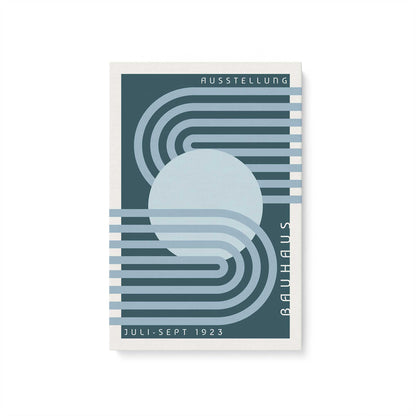 Blue Bauhaus Trio, Set of 3 Canvas Prints