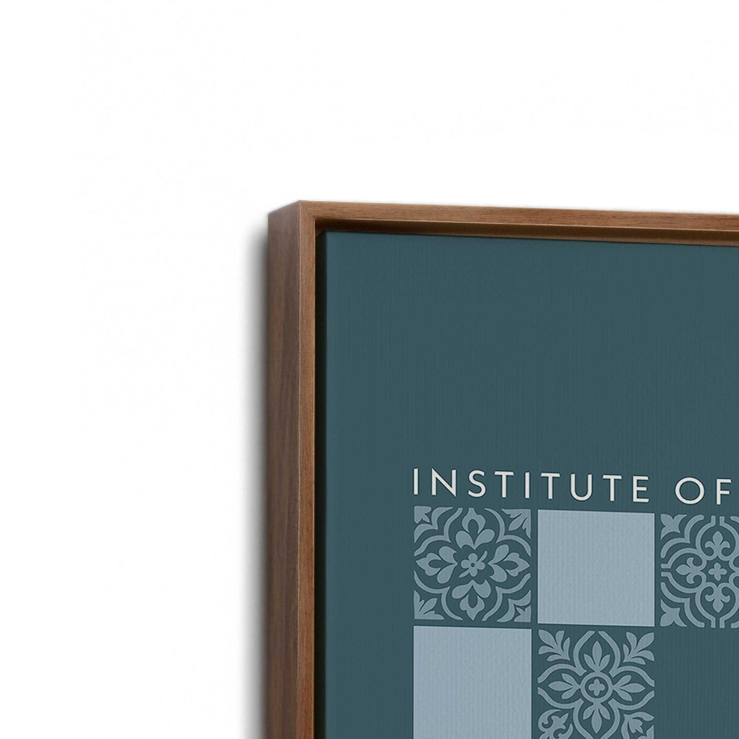 [Color:Walnut], Picture of art in a Walnut frame at an angle