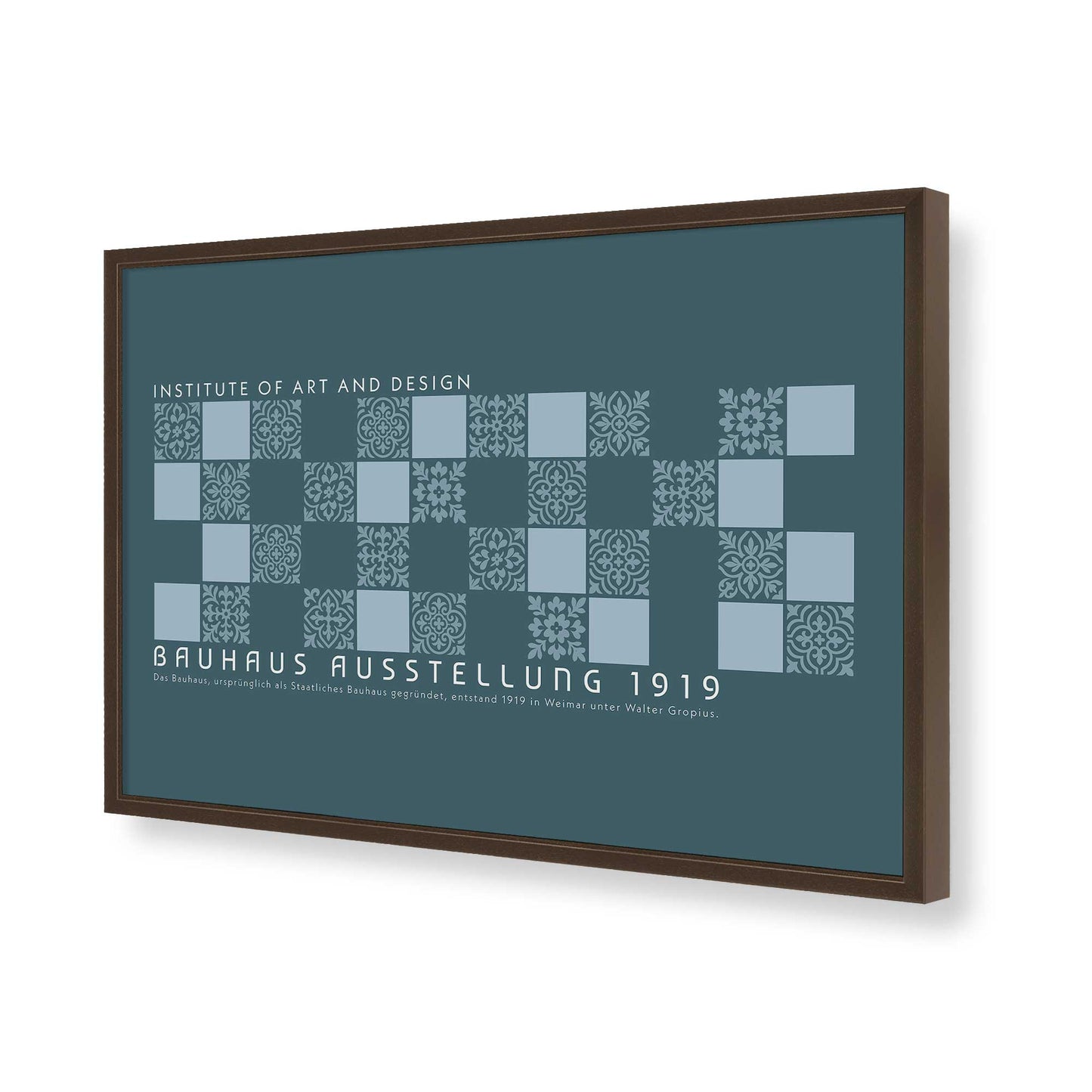 [Color:Brown], Picture of art in a Brown frame of the corner